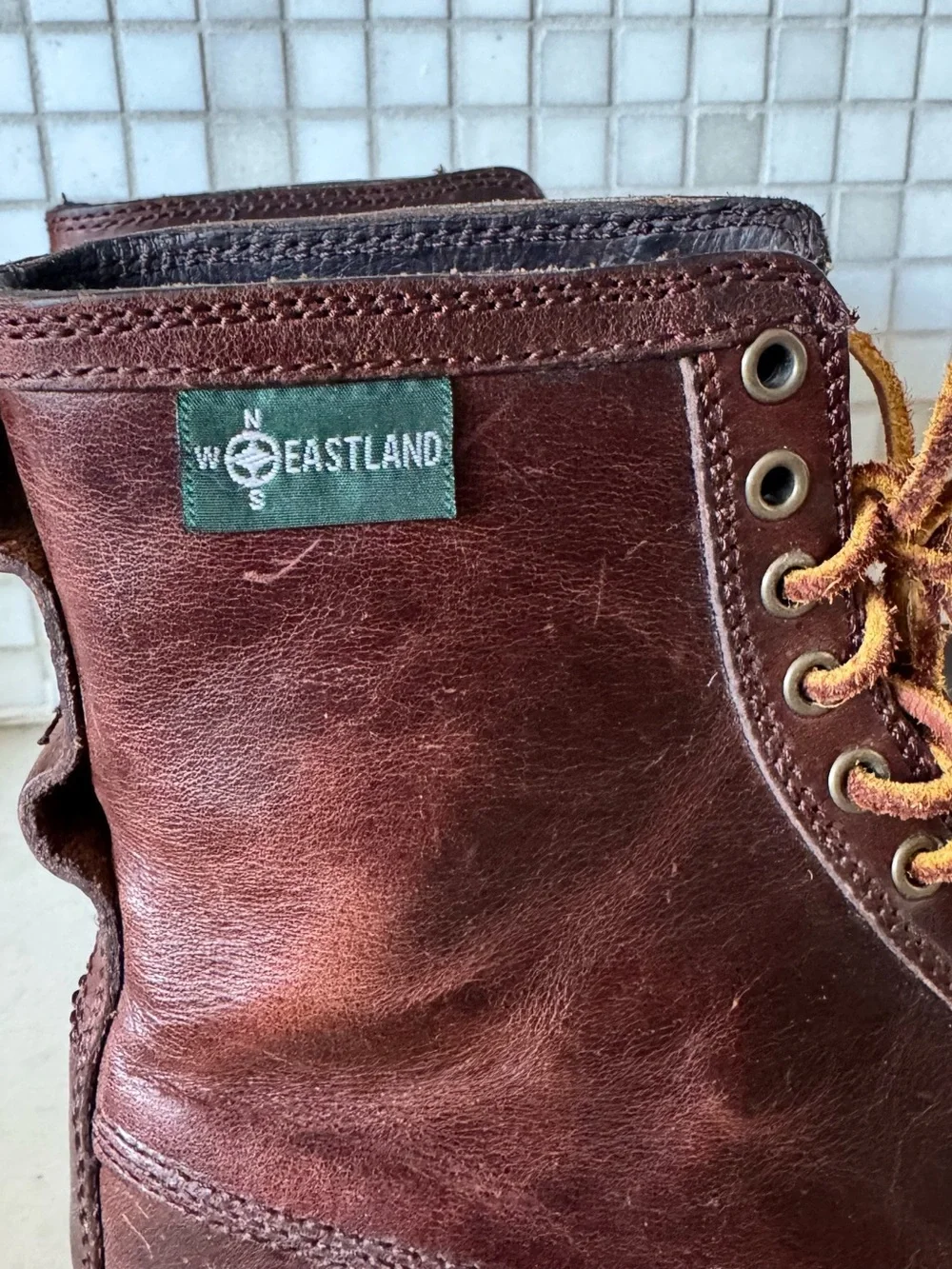 Eastland Vintage Seneca Leather Boots High Laces Women’s 7.5 Dark Brown Preppy